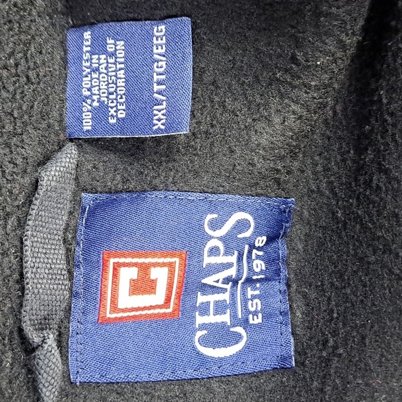 Y2K Chaps Ralph Lauren full zip fleece & nylon top 2 pocket 2XL black jacket - Picture 7 of 9
